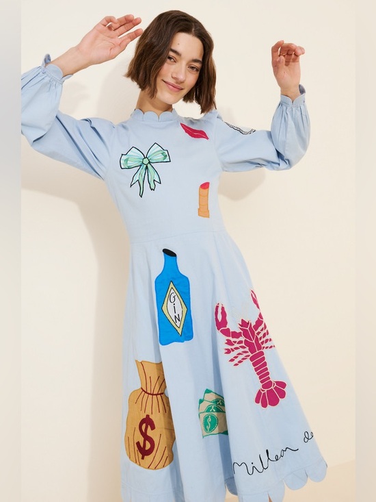 Stella Nova Dresses & Skirts - Stella Nova Handcrafted Circus Lobster Bow Midi Dress